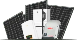 Solar panels, inverter and battery package